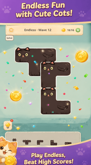 Cozy Cat Block Puzzle screenshot 1